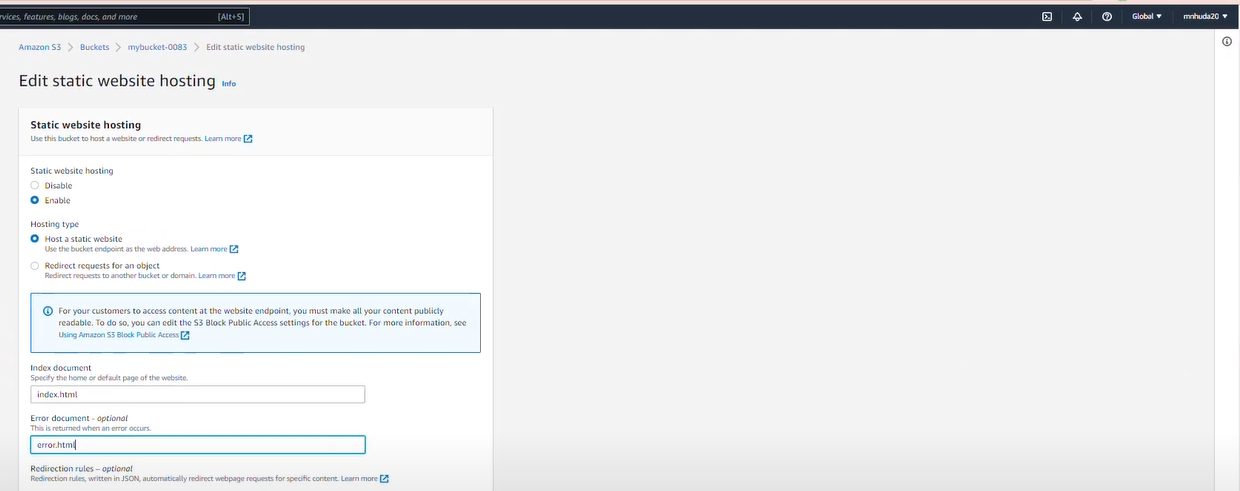 Hosting a Static Website in Amazon S3 Bucket - Huda TechTalk